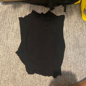 Black crop top turtleneck